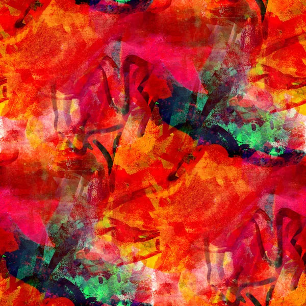 Watercolor art red yellow seamless abstract texture hand painted — Stock Photo, Image