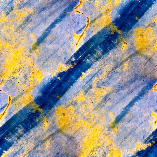 Bezešvých textur žlutá modrá staré zdi se praskliny — Stock fotografie