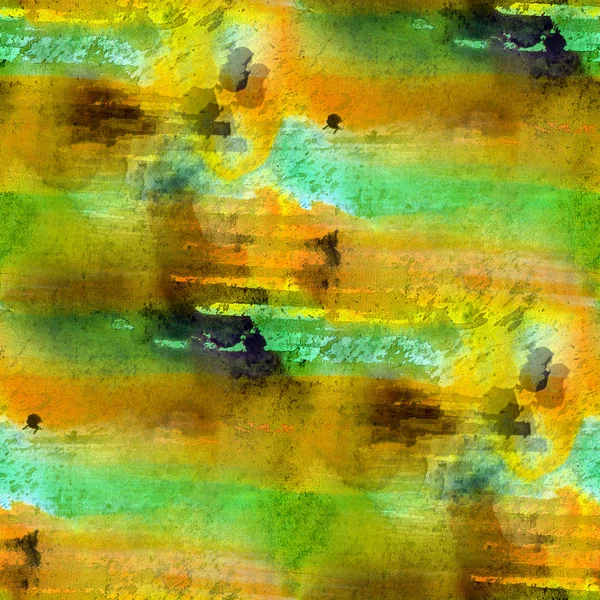 Peinture sans couture jaune, fond vert aquarelle couleur abstraite — Photo