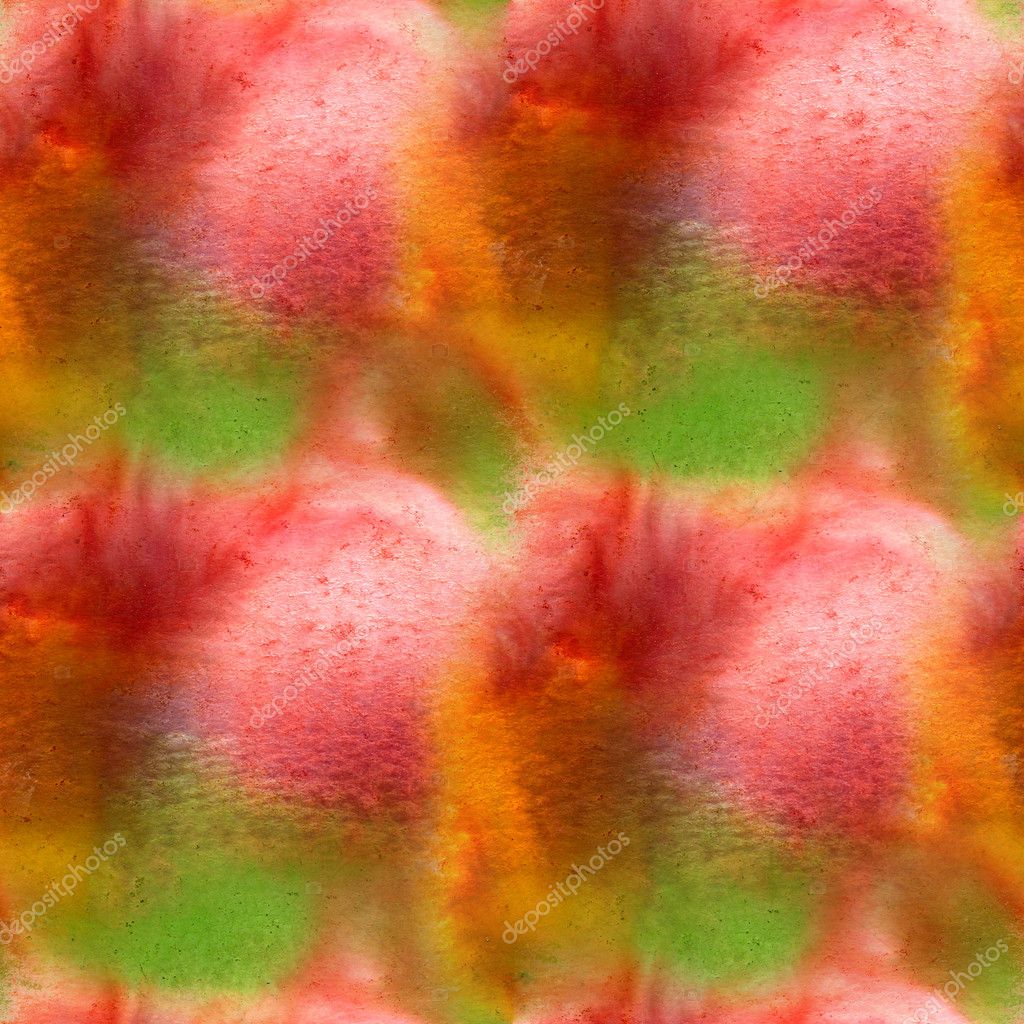 Seamless texture watercolor wallpaper red green yellow backgroun Stock