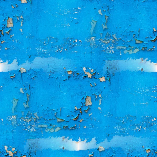 Old paint and wall cracked blue seamless texture — Stock Photo, Image