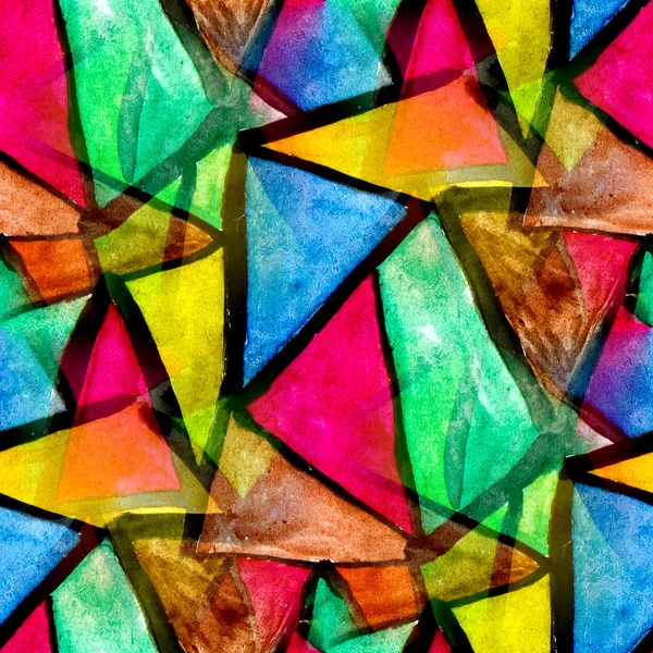 Motif de mosaïque d'aquarelle colorée lumineuse fond sans couture — Photo