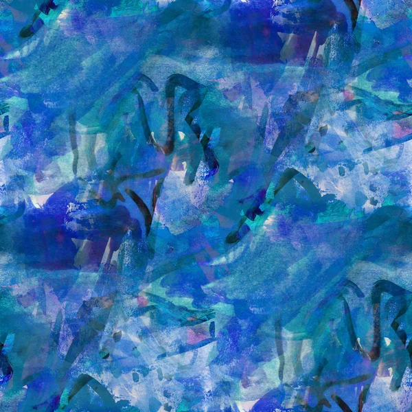 Acuarela abstracta azul textura sin costura pintado a mano backgroun —  Fotos de Stock