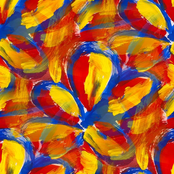 Leuchtend rot blau gelb abstrakt Hintergrund nahtlose Gouache — Stockfoto