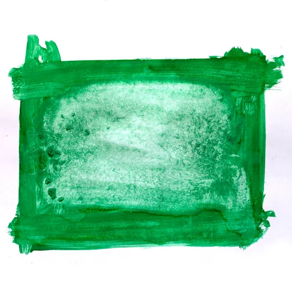 绿色招牌水彩颜料画笔水彩颜色描边 — 图库照片
