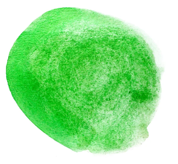 Macchia verde art texture puntatore ad acquerello isolato su una ba bianca — Foto Stock