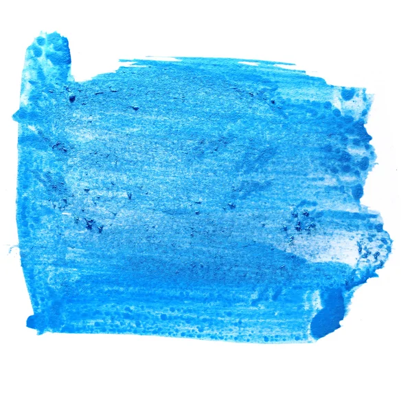 Pincel puntero azul acuarela textura trazo color aislar — Foto de Stock