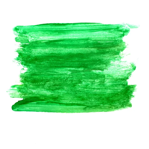Green watercolor paint brush watercolour color stroke background — Stock Photo, Image