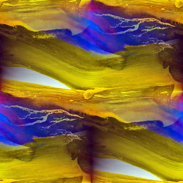 Makro nahtlose afrikanische Textur braun-gelbe Aquarelle mit Brus — Stockfoto