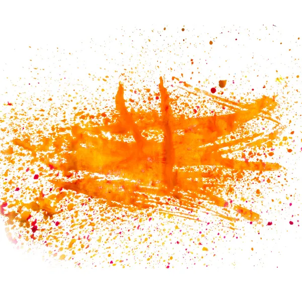 üzerinde beyaz bir ba yalıtılmış turuncu spot blob suluboya doku