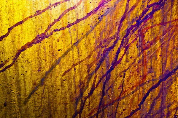 Grunge texture iron wall yellow background blots — Stock Photo, Image