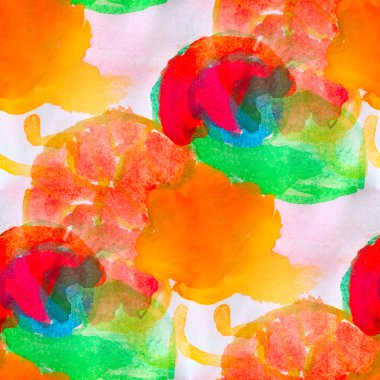 Watercolor red yellow green orange seamless abstract texture han