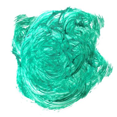 yeşil arka plan suluboya fırça dokusu üzerinde beyaz bac izole