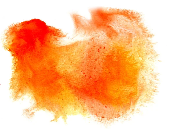 Brush watercolour orange stroke color spot blotch watercolors is — Stock Photo, Image