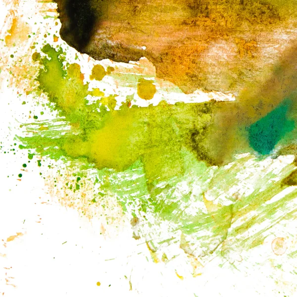 Yeşil Kahverengi suluboya makro arka plan dokusu — Stok fotoğraf