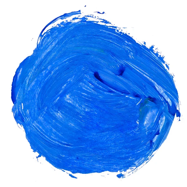 Watercolor blue hand painted circle isolated shape design elemen — Stock Photo, Image