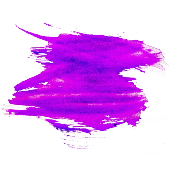 Macchia viola acquerelli isolati su sfondo bianco — Foto Stock
