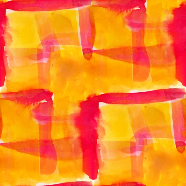 Sem costura amarelo, fundo vermelho aquarela cor água abstrato — Fotografia de Stock