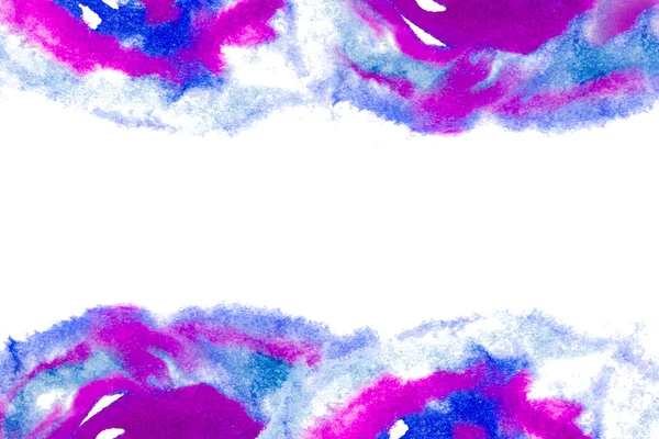 Fioletowe plamy niebieskie akwarela tekstury tło na białym tle z — Zdjęcie stockowe