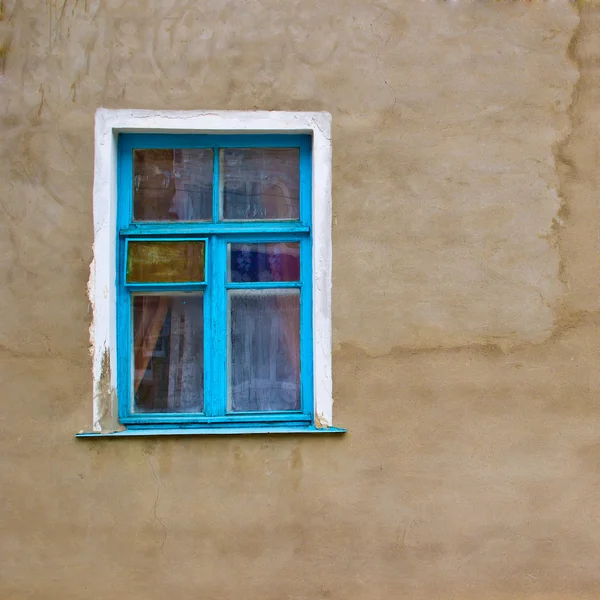 Staré okno a zeď textura — Stock fotografie