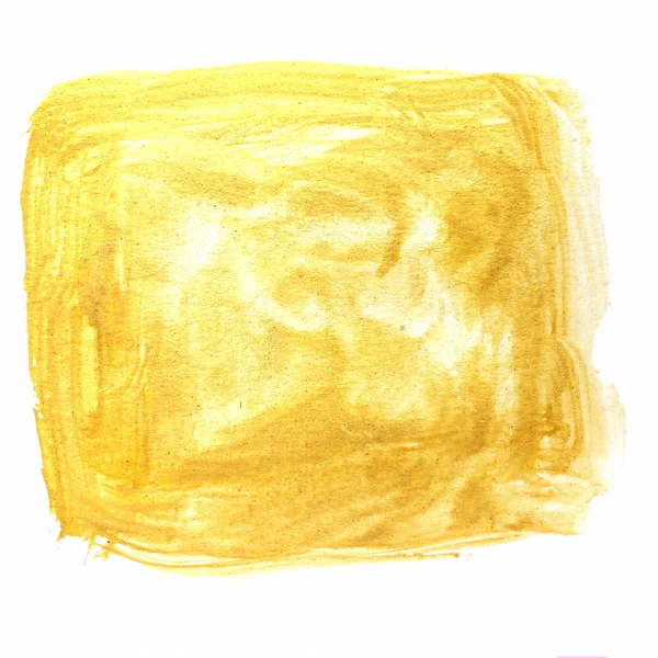 Peinture pinceau carré jaune aquarelle texture brun trait couleur — Photo