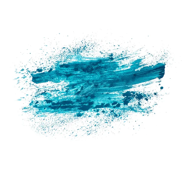 Blauwe aquarellen plek blotch geïsoleerd — Stockfoto