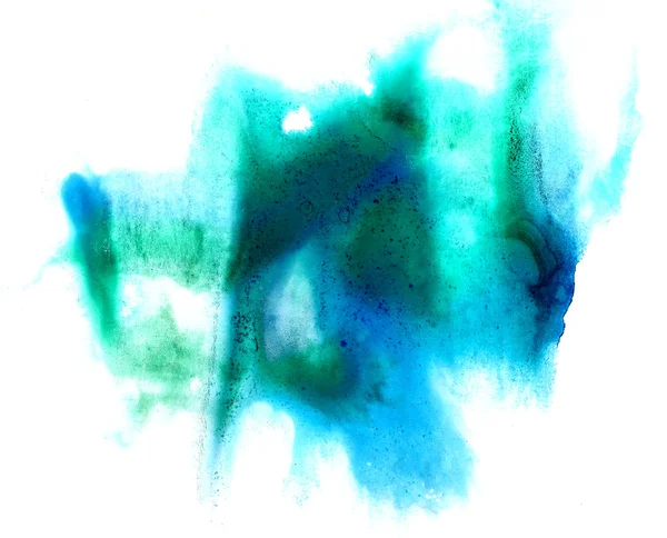 Bac na białym tle akwarela pędzla zielony skok streszczenie sztuka artystyczna — Zdjęcie stockowe