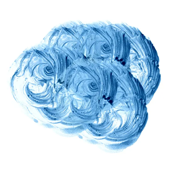 Blauer Hintergrund Aquarell Pinselstruktur isoliert auf weißem Rücken — Stockfoto
