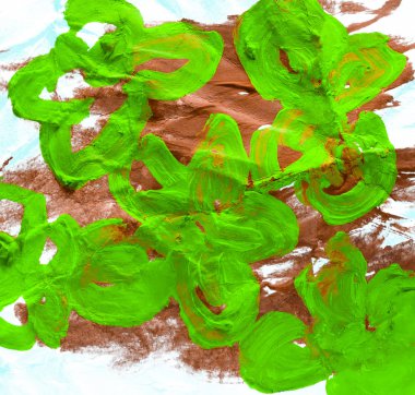 Sanat makro çiçek yeşil suluboya fırça darbeleriyle doku