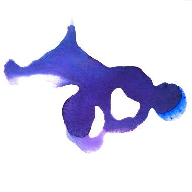 whit üzerinde izole suluboya mavi arka plan mürekkep lekesi