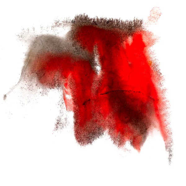 Vermelho preto macro mancha textura isolada no fundo branco — Fotografia de Stock