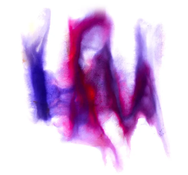 Pennello ad acquerello viola blu rosso astratto arte artistica isolato — Foto Stock