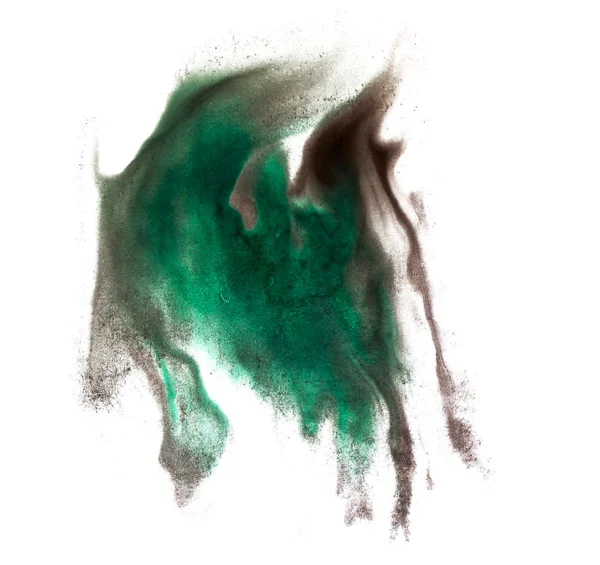 Aquarel borstel groen zwart abstracte kunst artistieke geïsoleerd terug — Stockfoto