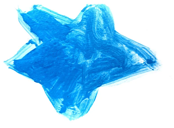 Mancha arte aquarela azul ponteiro textura isolada em um branco bac — Fotografia de Stock