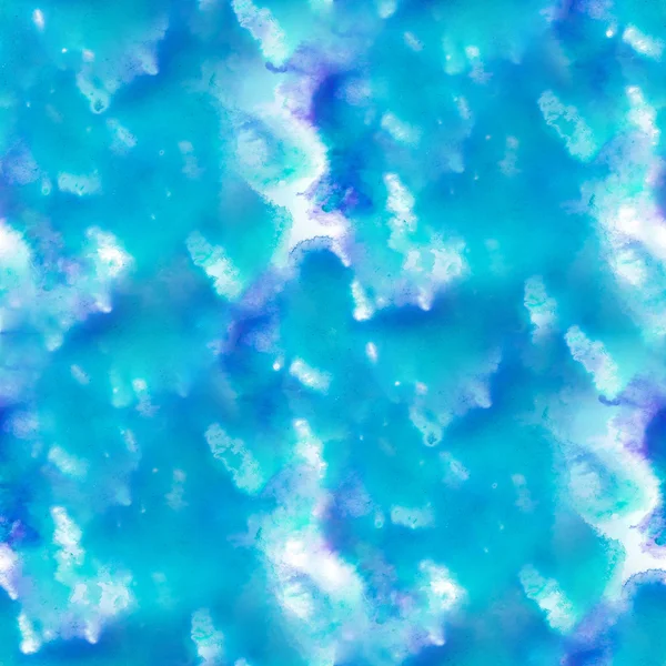 Голубая краска акварель бесшовная текстура с пятнами — стоковое фото