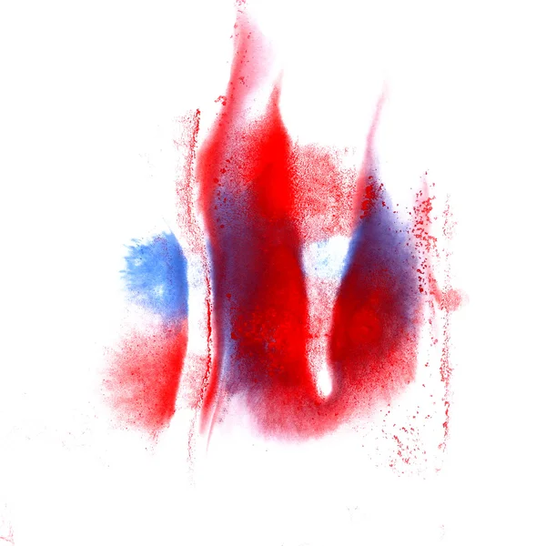 Beyaz arka plan üzerinde izole kırmızı makro mavi nokta leke doku — Stok fotoğraf