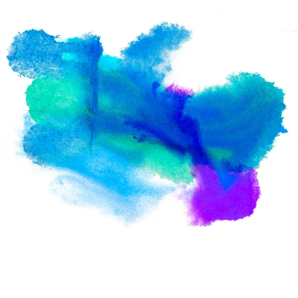 Color púrpura mancha azul claro macro blotch textura aislado blanco — Foto de Stock