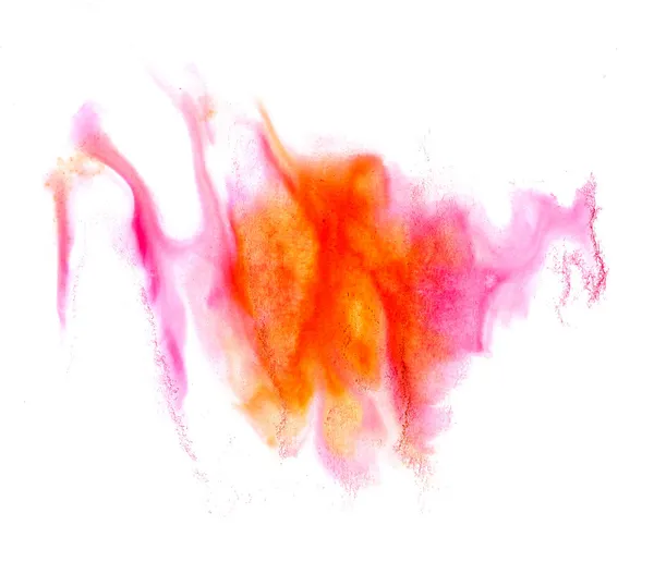 Aquarell Pinsel orange rosa abstrakte Kunst künstlerisch isoliert bac — Stockfoto