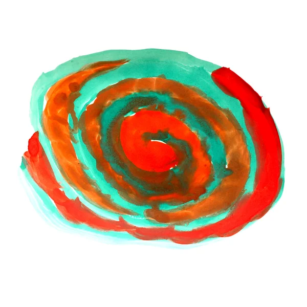 Akvarell textur vatten grön röd akvarell isolerad på vit — Stockfoto