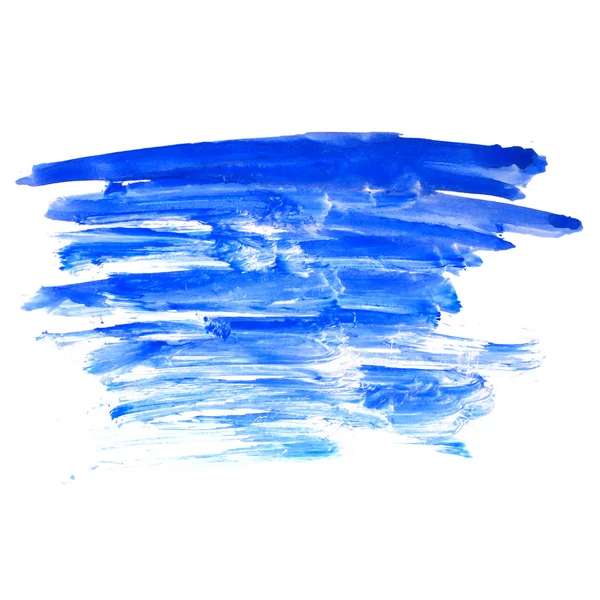 Pincel azul trazo color agua acuarela aislado en blanco —  Fotos de Stock