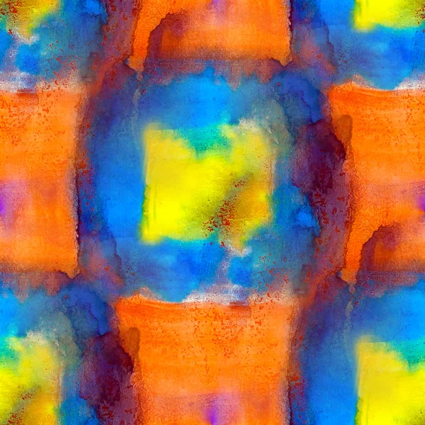 Blauw geel oranje macro aquarel naadloze textuur en verf s — Stockfoto