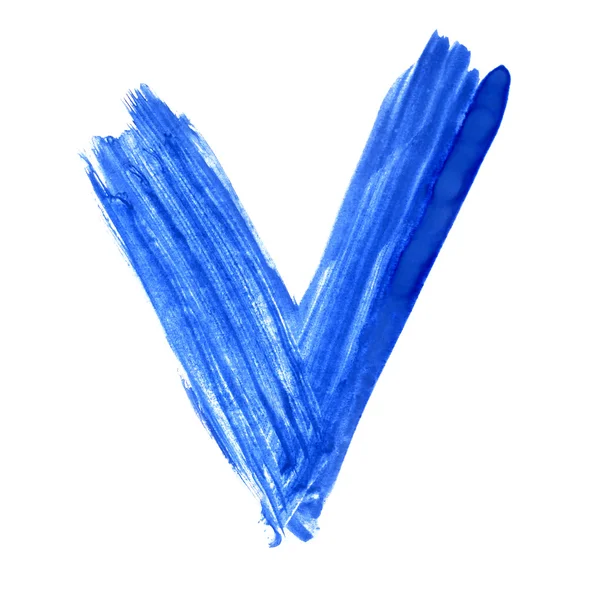 Carrapato azul aquarela pincel aquarela cor acidente vascular cerebral backgr — Fotografia de Stock