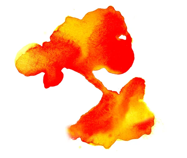 Borsta akvarell orange gul stroke färg fläck fläck waterco — Stockfoto