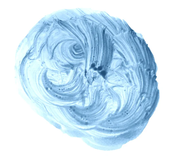 Círculo mancha azul aguarela blotch textura isolada em um b branco — Fotografia de Stock