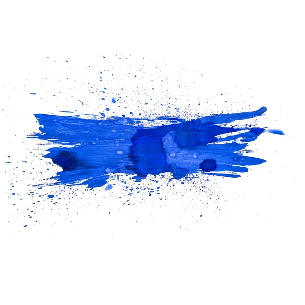 Akvarely modré přímé skvrna, samostatný — Stock fotografie