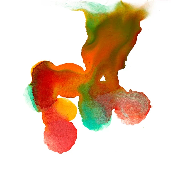 Watercolor strokes orange yellow sketch abstract stain isolated — Stock Photo, Image
