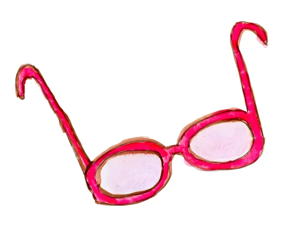 Eye glasses pattern pink red watercolor solated on white backgro — Stock Photo, Image