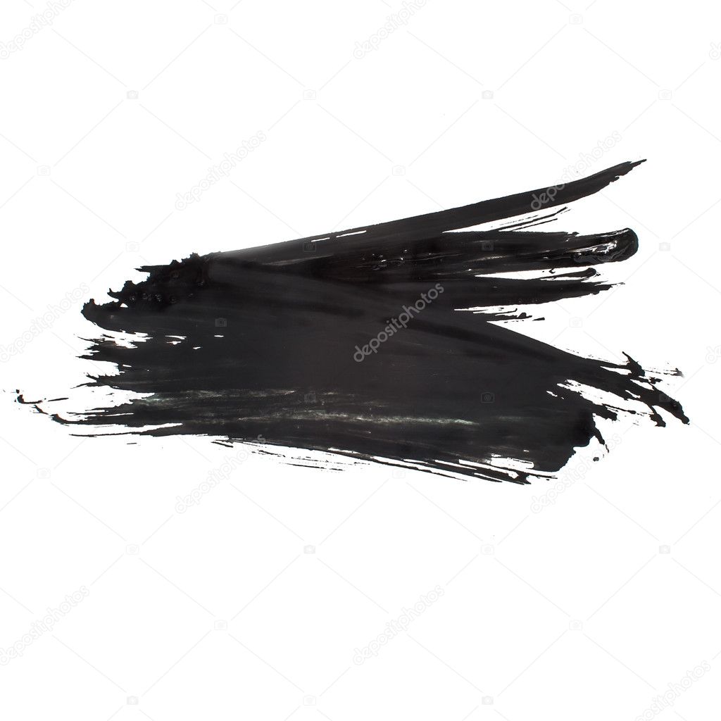 black watercolors spot blotch isolated