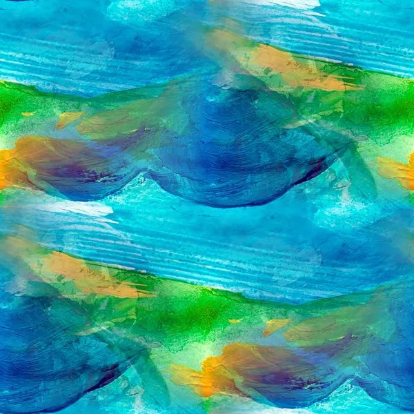 Aquarelas abstratas azul verde textura sem costura pintados à mão ba — Fotografia de Stock