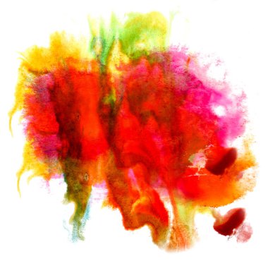 soyut izole Kırmızı Sarı sulu boya lekesi raster illustratio